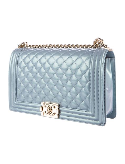 chanel iridescent calfskin quilted medium boy flap light blue|chanel handbags.